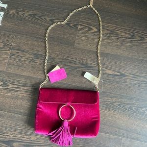 NWT Anthropologie magenta tassel crossbody bag
